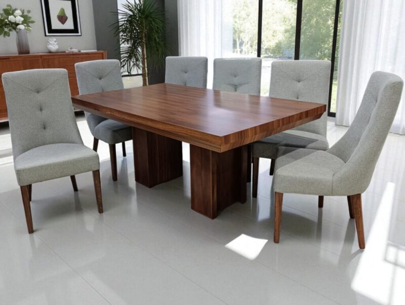 ANTECOMEDOR DONATELLO TZALAM 1.8m X 1.1m CON SILLA SIMONE EN TELA MODENA TUSK