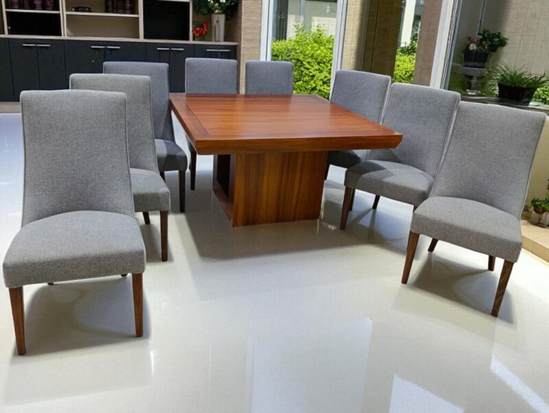 ANTECOMEDOR CUADRADO DONATELLO 1.4m X 1.4m TZALAM CON SILLA ANGELOS EN TELA MODENA GRATINE