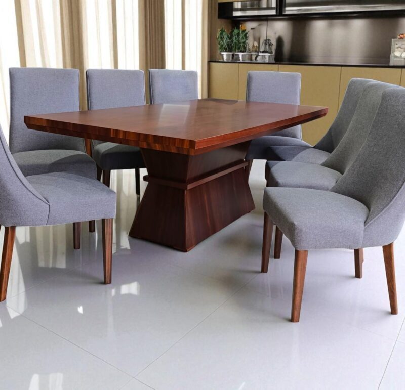 ANTECOMEDOR SIMONE 1.1m X 2.2m OCUMÉ CON SILLA ANGELOS EN TELA MODENA GRATINE