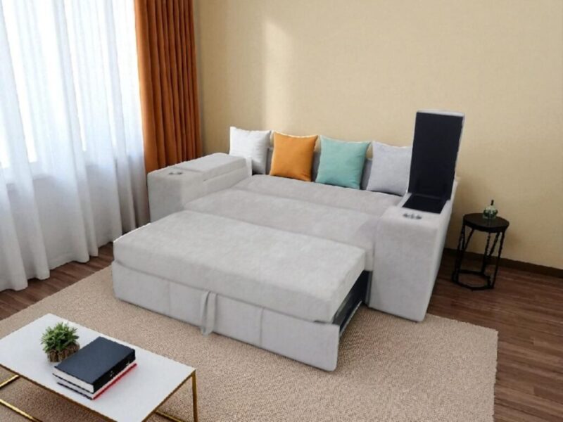 SOFA CAMA SIDNEY TELA CIRCONIA BEIGE - Image 2