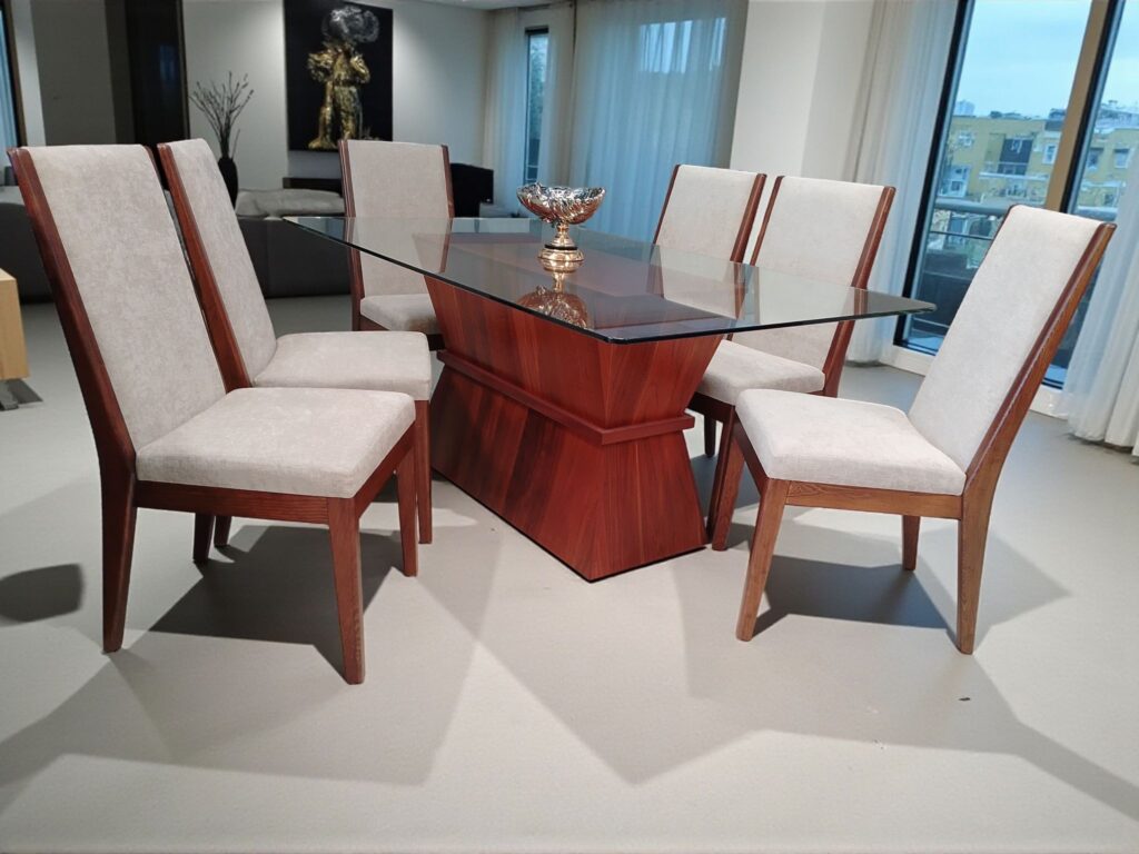 ANTECOMDOR SIMONE TZALAM 1.80 X 1.07 CRISTAL 6 SILLAS ALVAR TZALAM CIRCONIA BEIGE