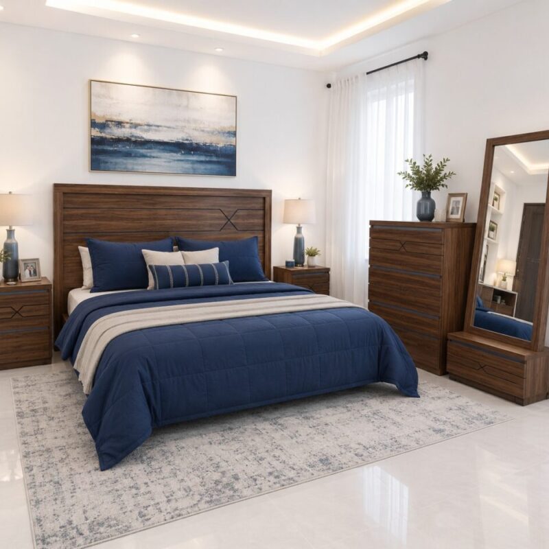 RECAMARA NICOLE KING SIZE CHAPA WALNUT UV