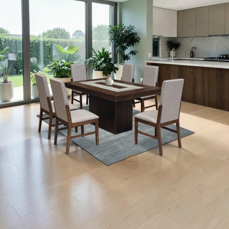 ANTECOMEDOR SUIZA 6 SILLAS P.MALIBU C/CONCRETO