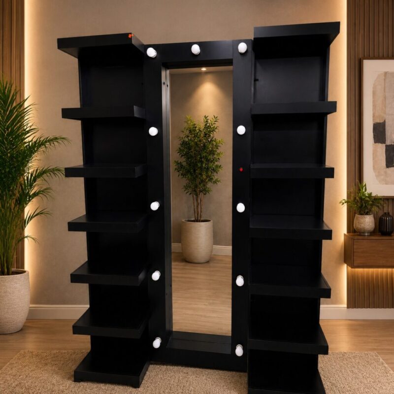 TOCADOR VANITY JUMBO CON TORRE CHOCO